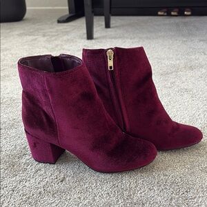 Rebels Red Ankle Boots with Chunky Heel